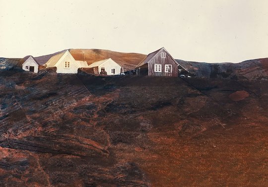 Old buildings above Vik